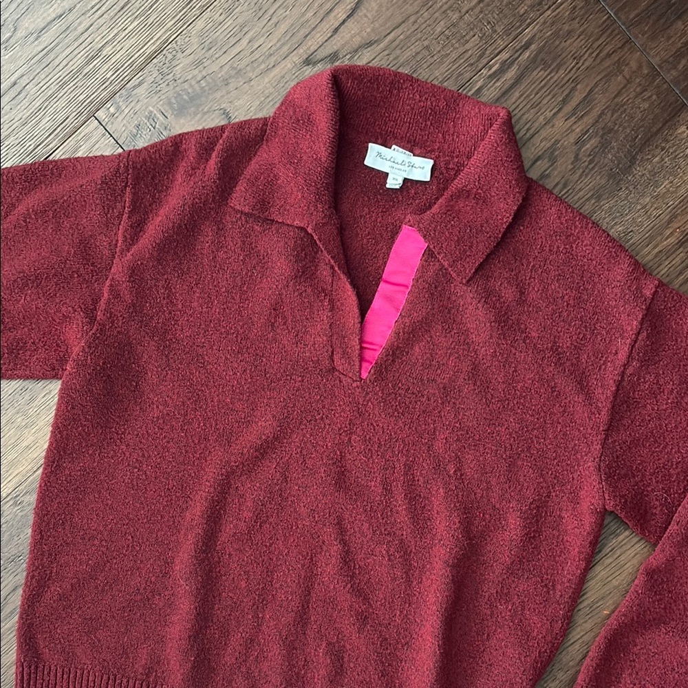 Red + Hot Pink Accent Michael Stars Sweater - Size XS